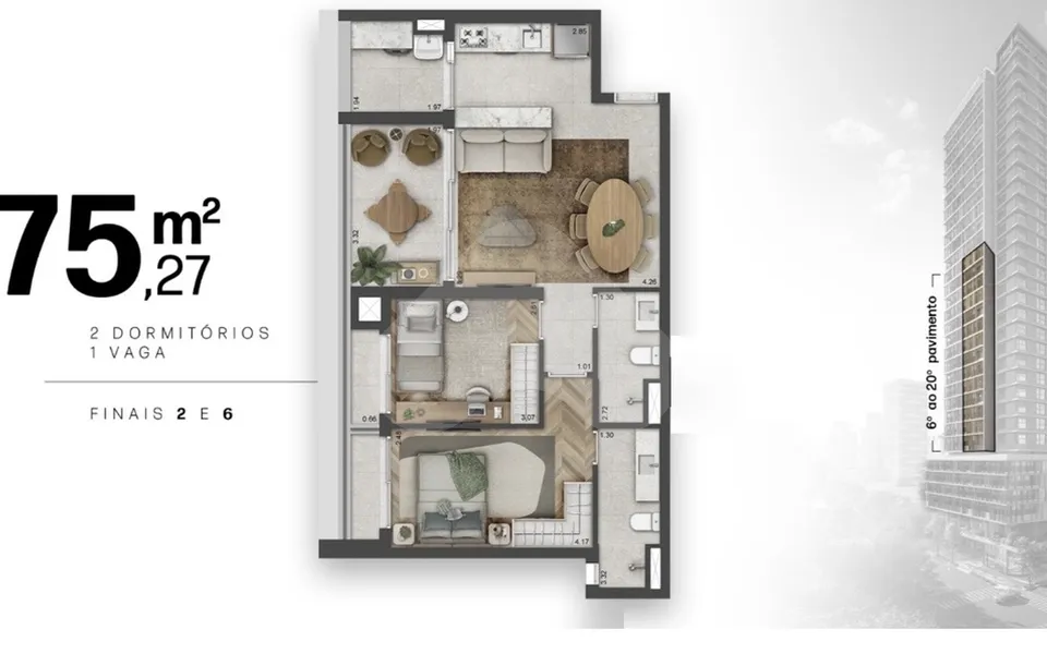 Galeria Lorena - Apartamento com 38,94 m², em Jardim Paulista — foto 10