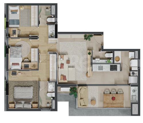 Planta — Apartamento 79,43 m²