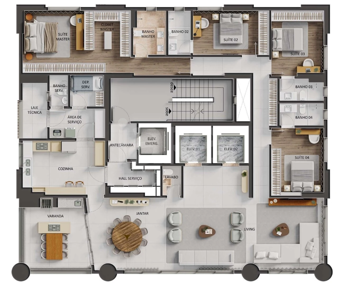 Planta — Apartamento 278 m²