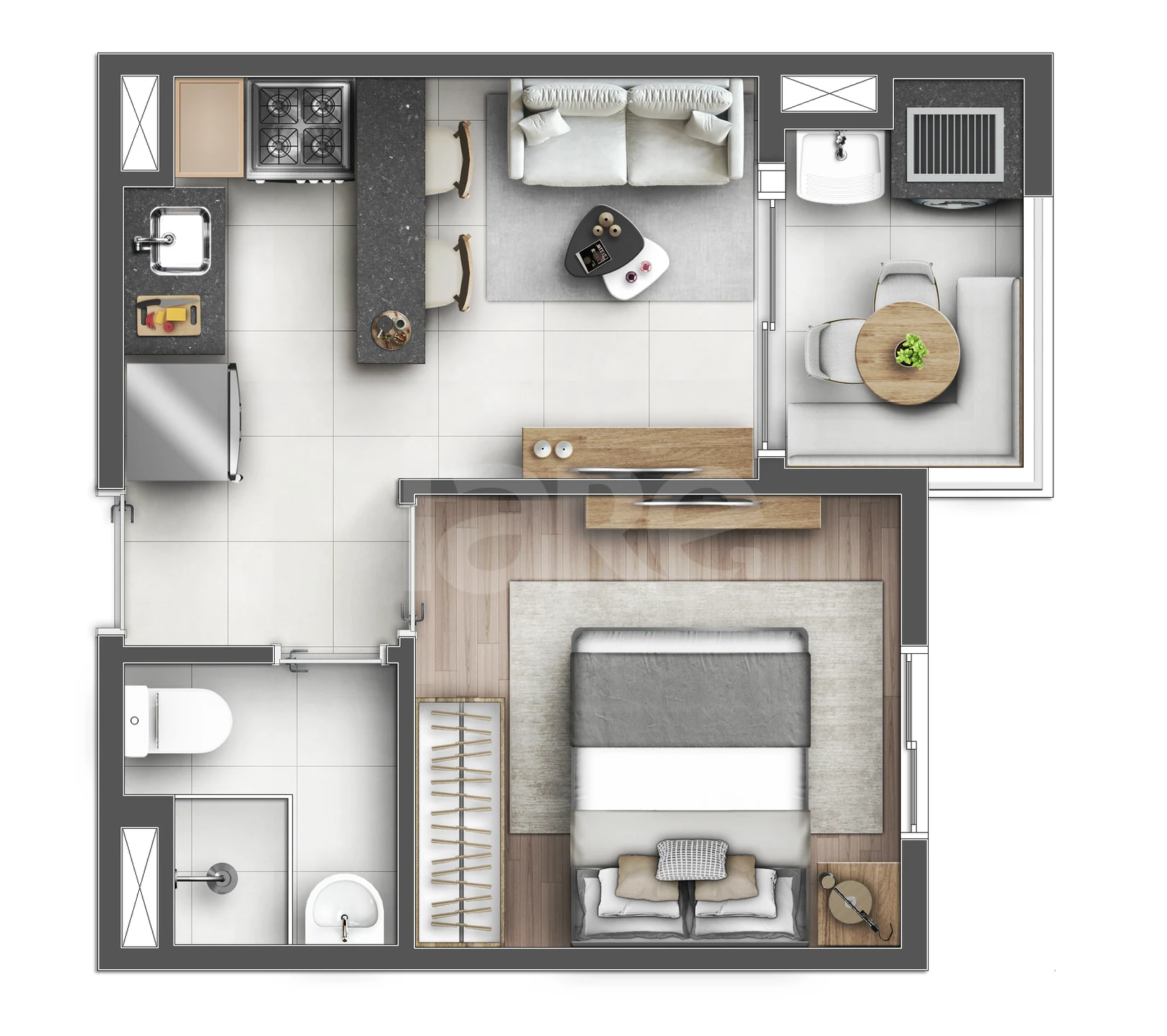 Planta — Apartamento 28,16 m²