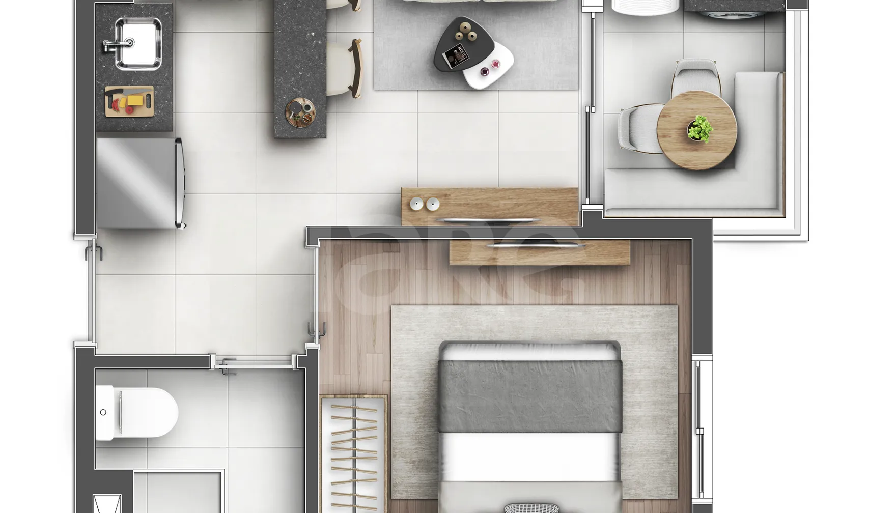Planta — Apartamento 28,16 m²