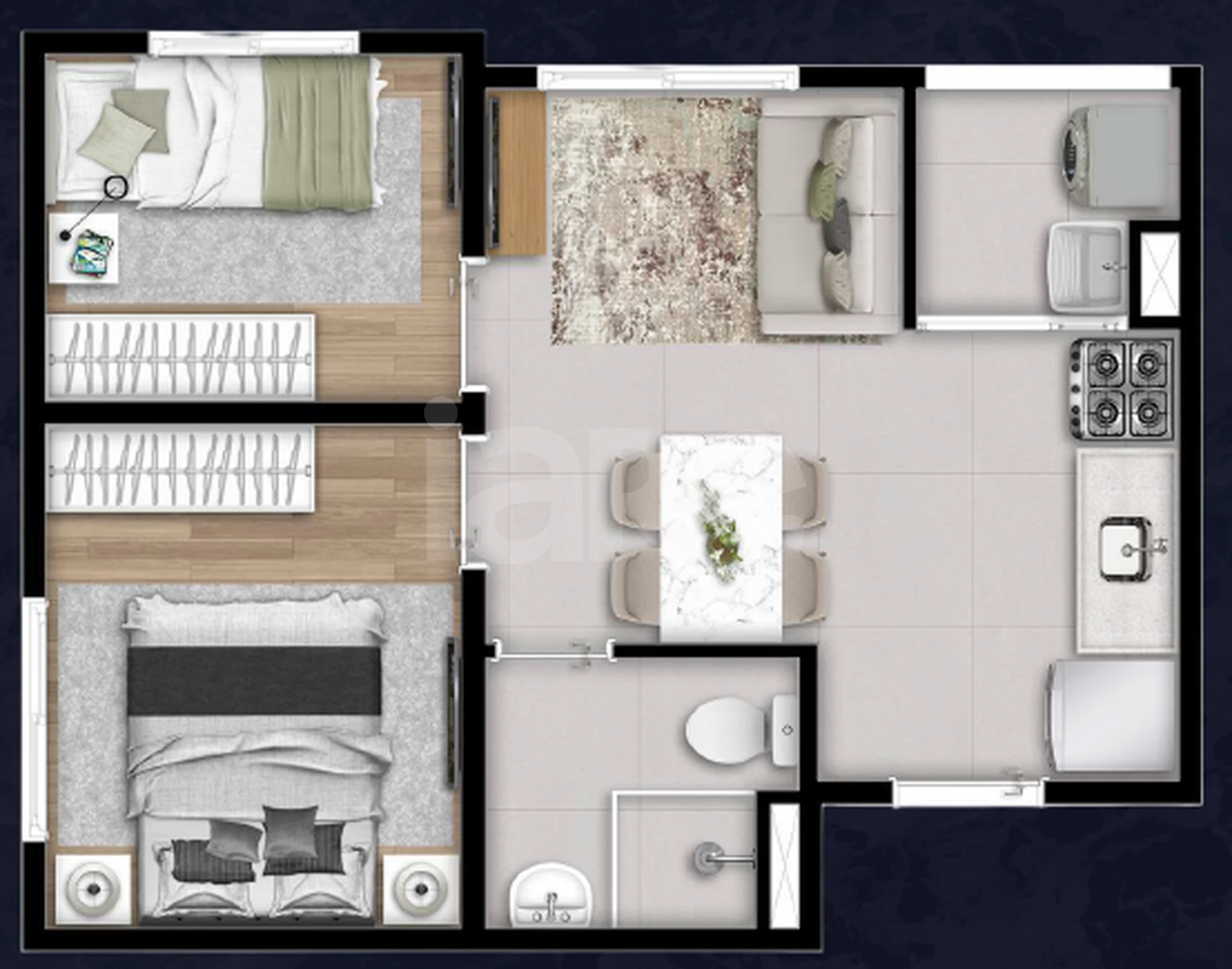 Planta — Apartamento 33,24 m²