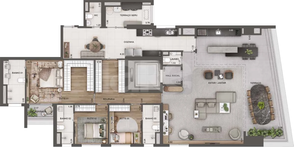 Planta — Garden 262 m²