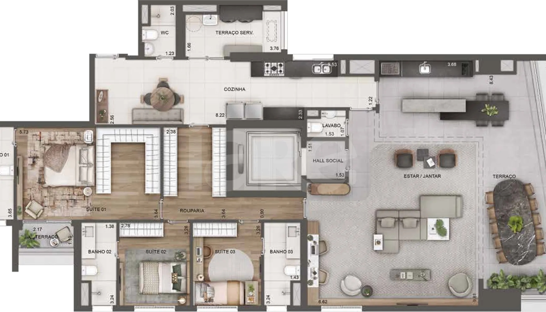 Planta — Garden 262 m²