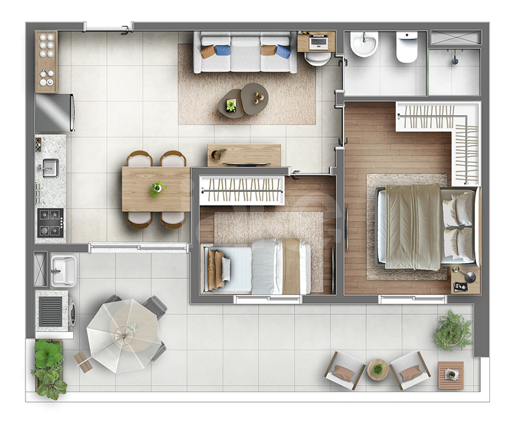 Planta — Garden 53,1 m²