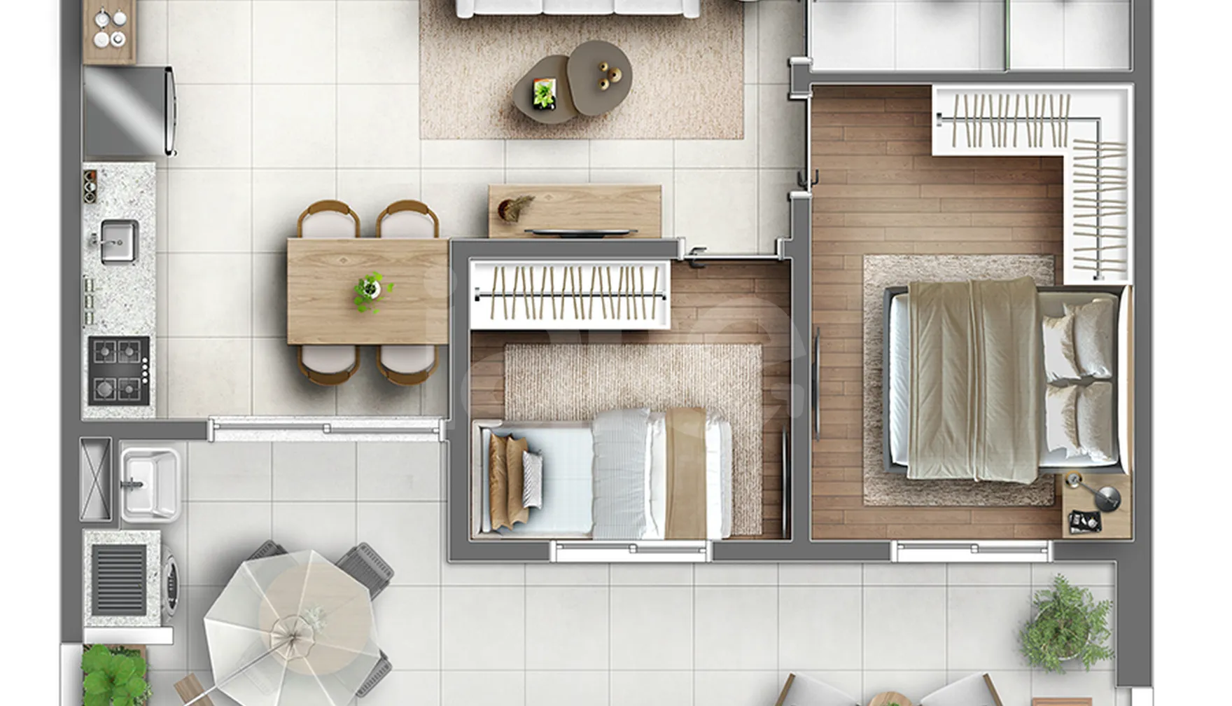 Planta — Garden 53,1 m²