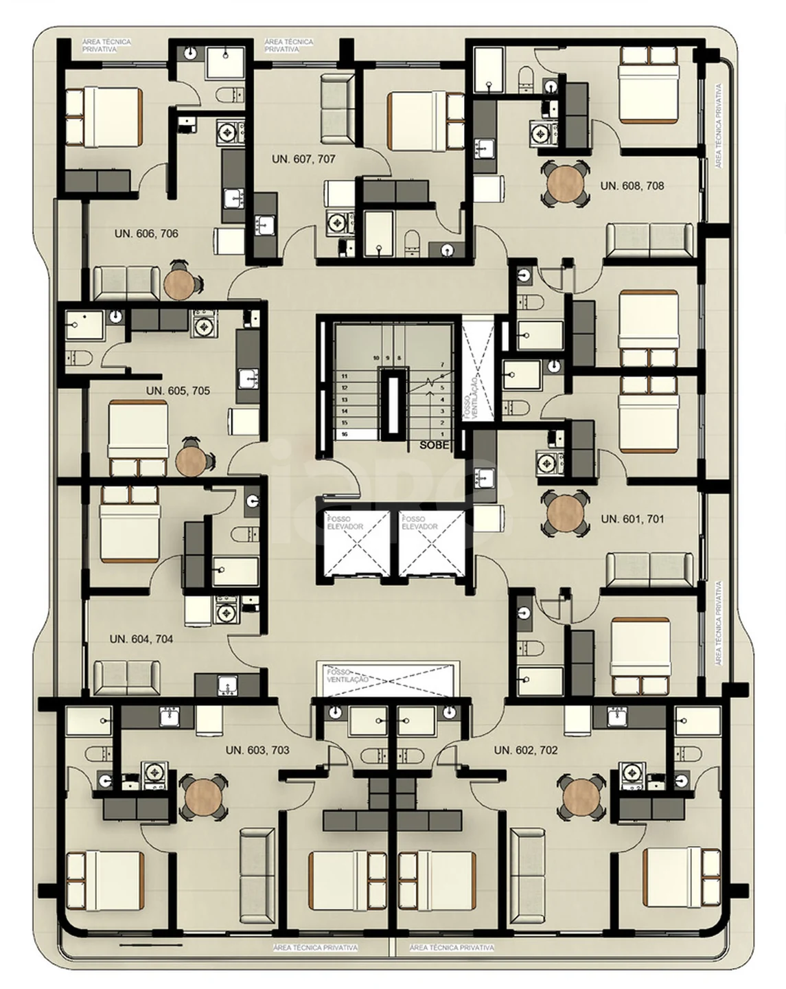 Planta — Pavimento 06 e 07