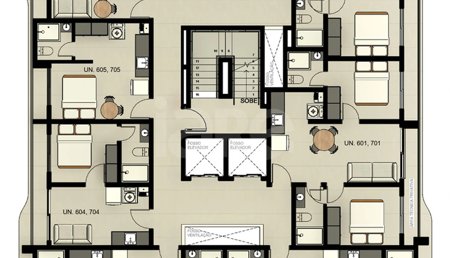 Planta — Pavimento 06 e 07