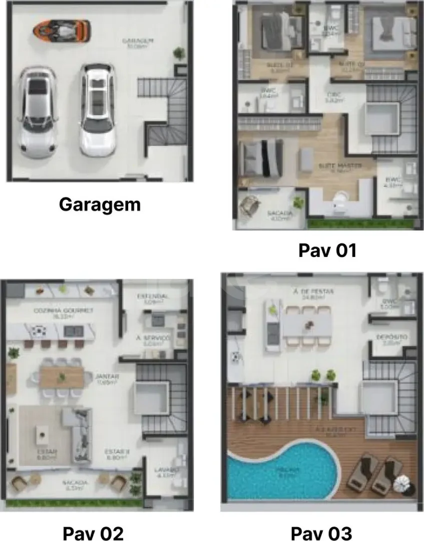 Planta — Casa em Condomínio 306,94 m²