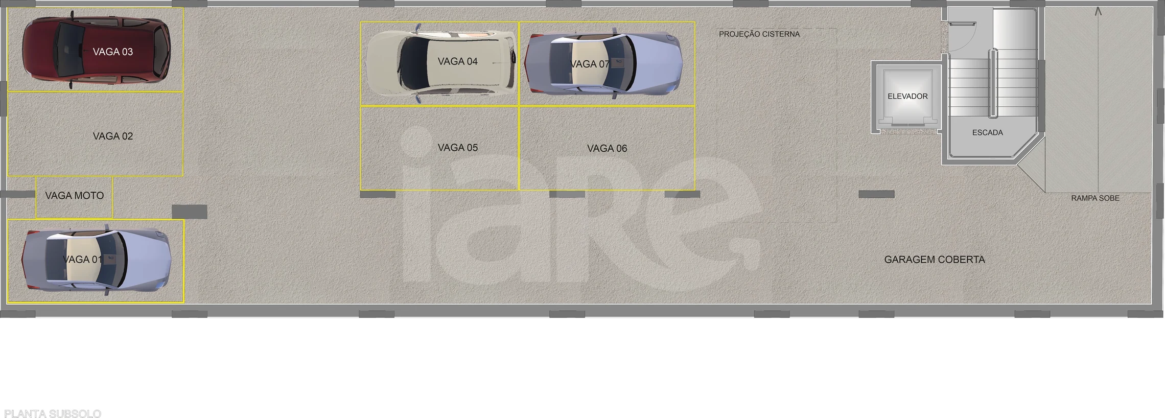 Planta — Subsolo vagas