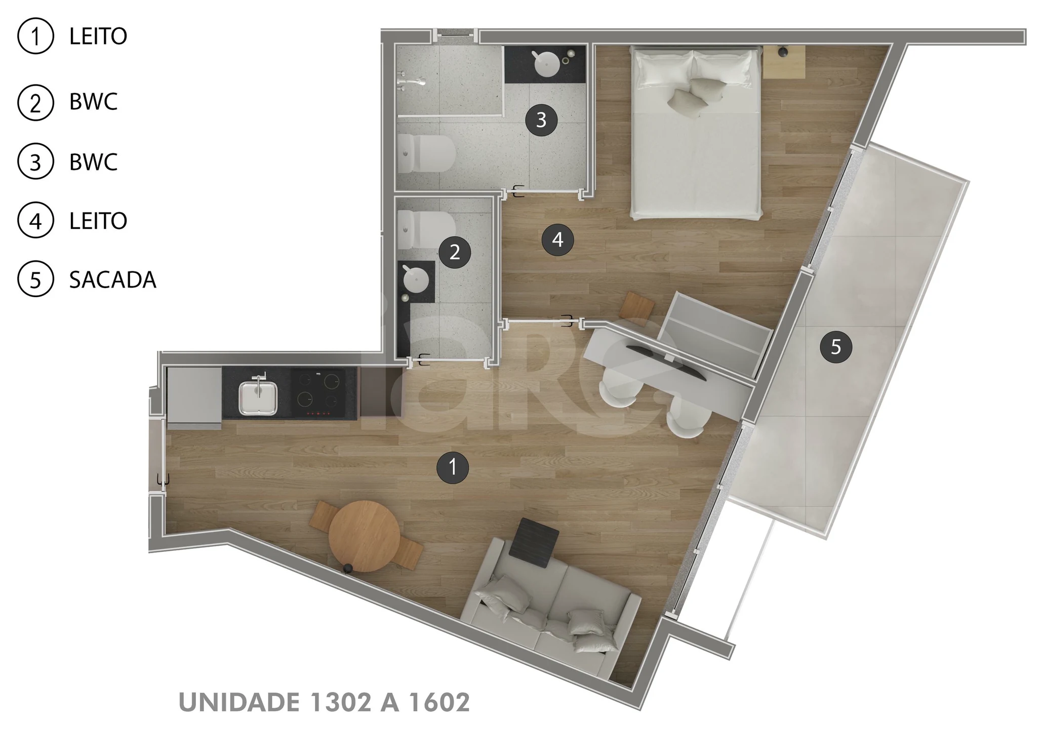 Planta — Apartamento 42,54 m²