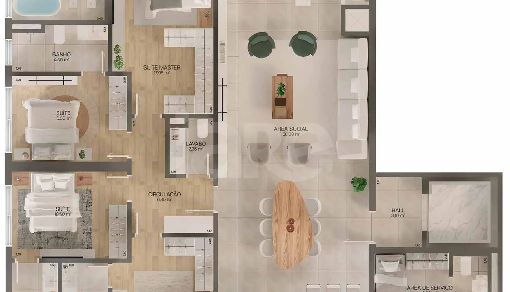 Planta — Apartamento 199 m²