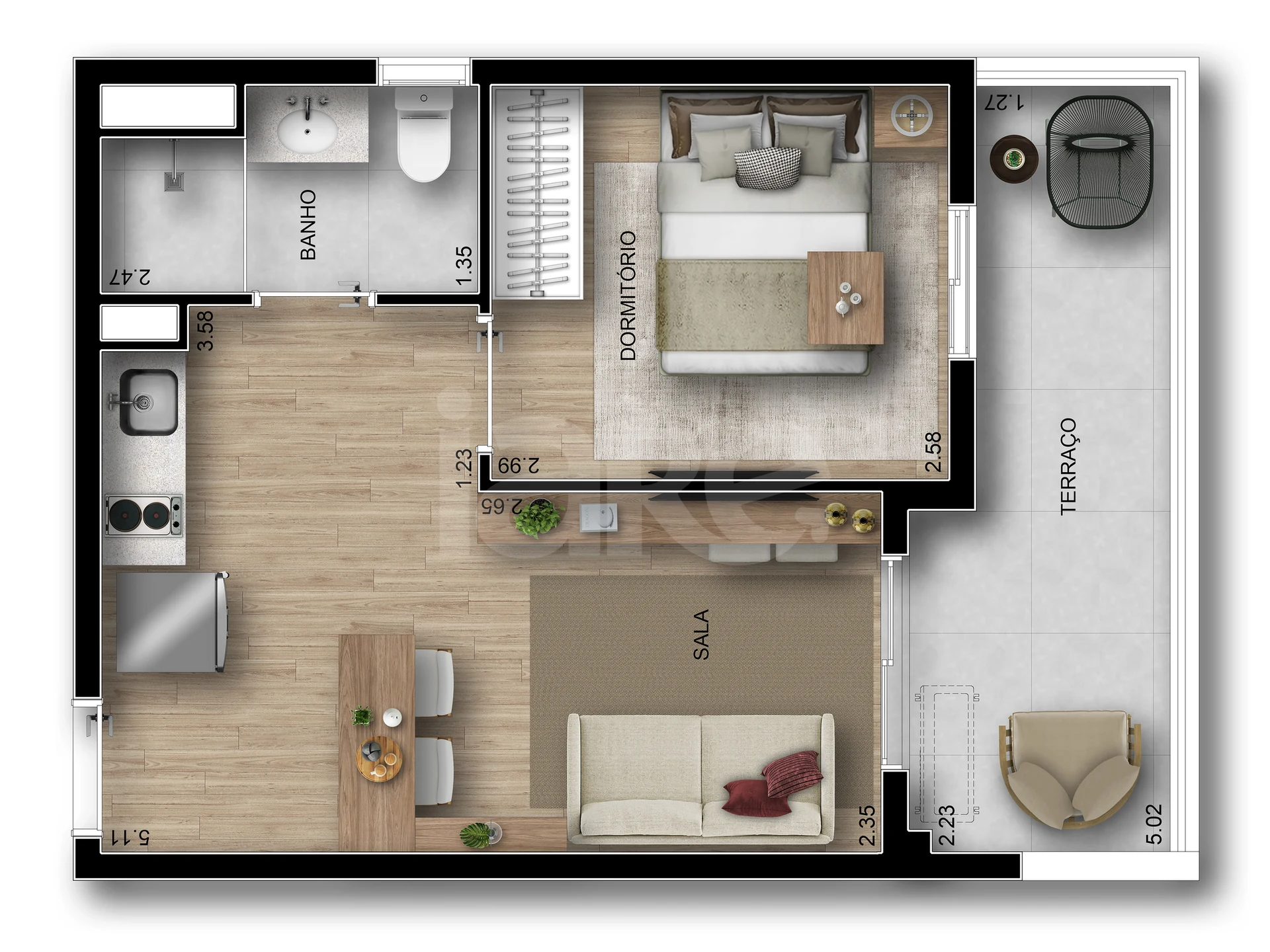 Planta — Garden 38,92 m²