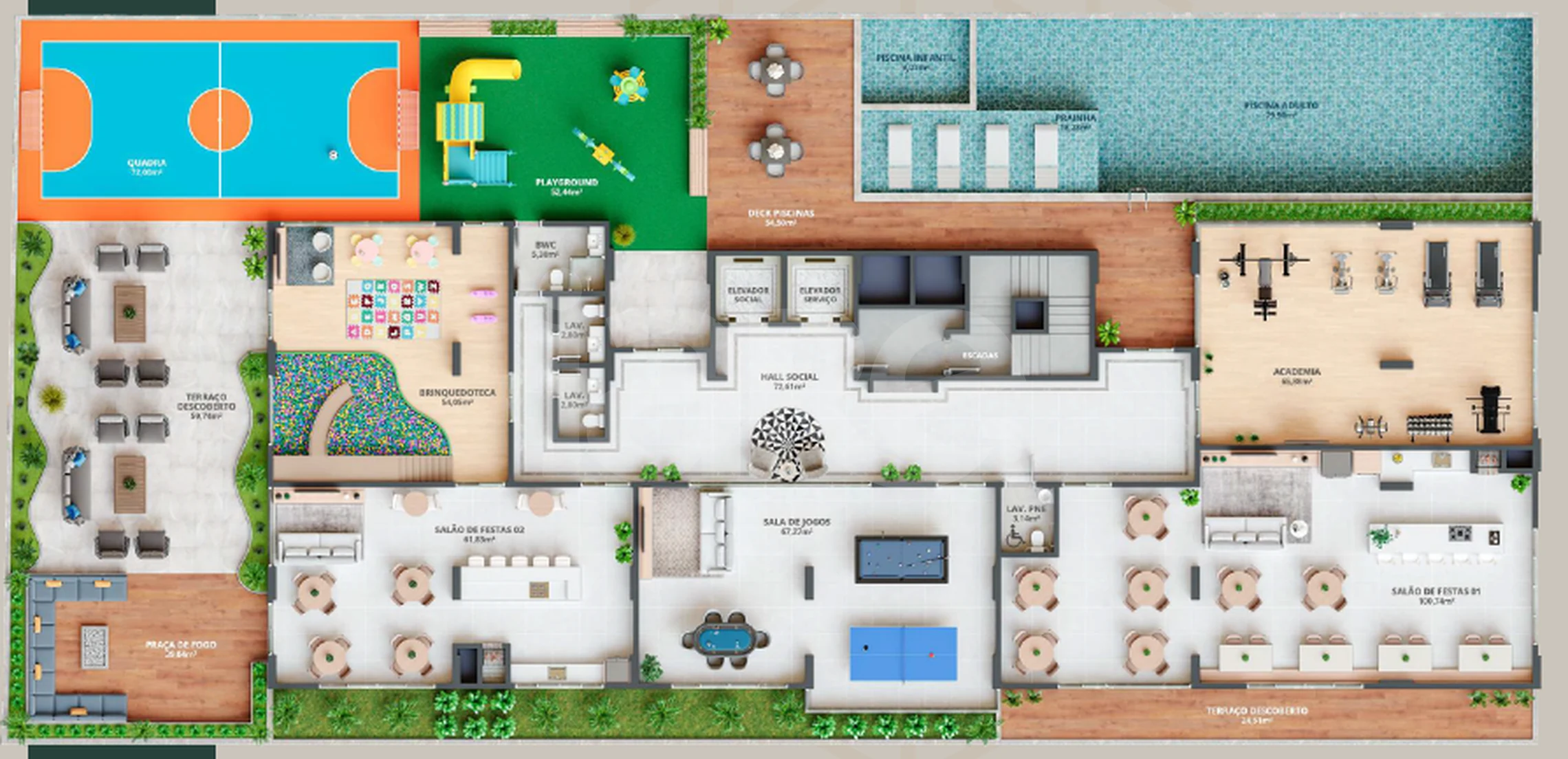 Planta — Pavimento lazer