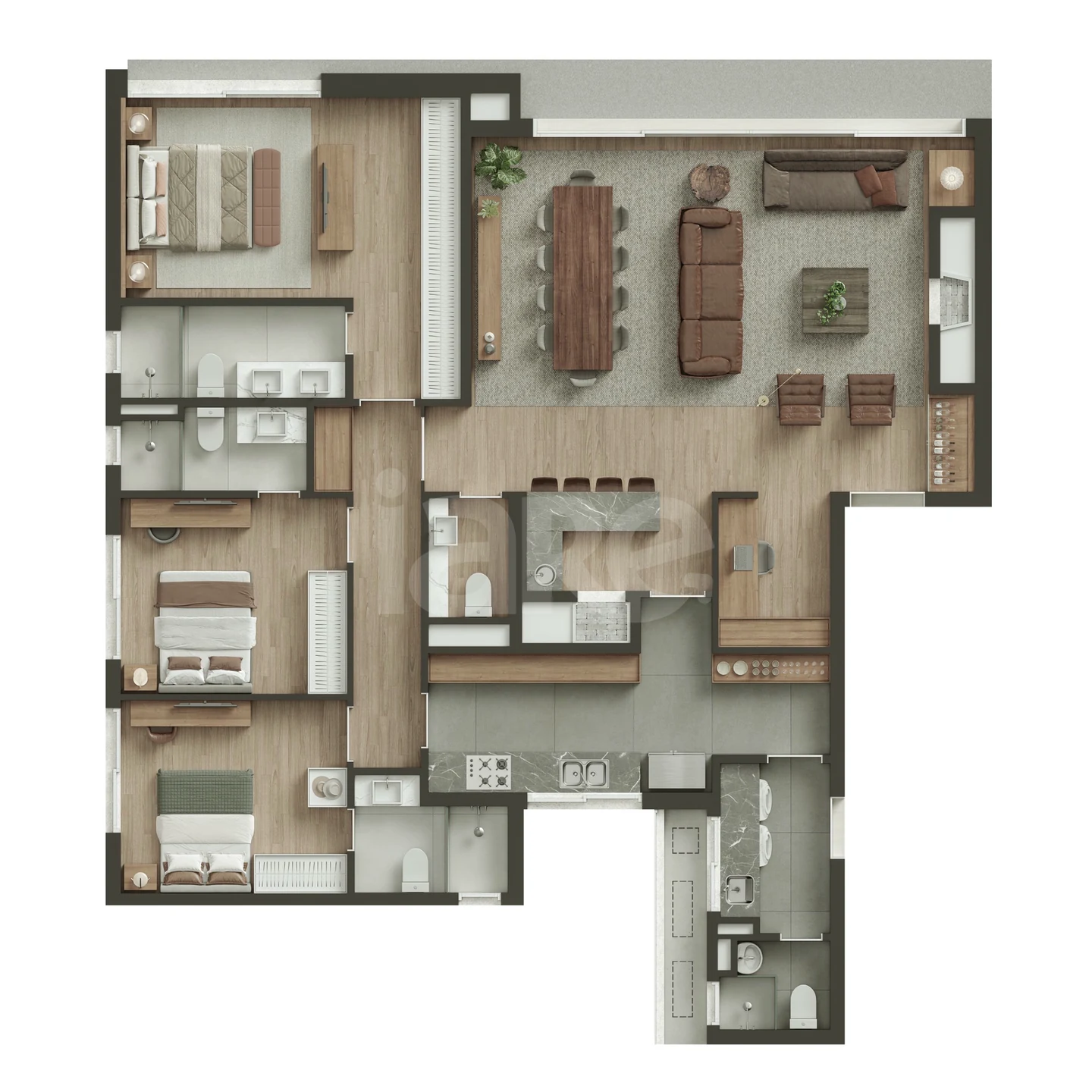 Planta — Apartamento 154,62 m²