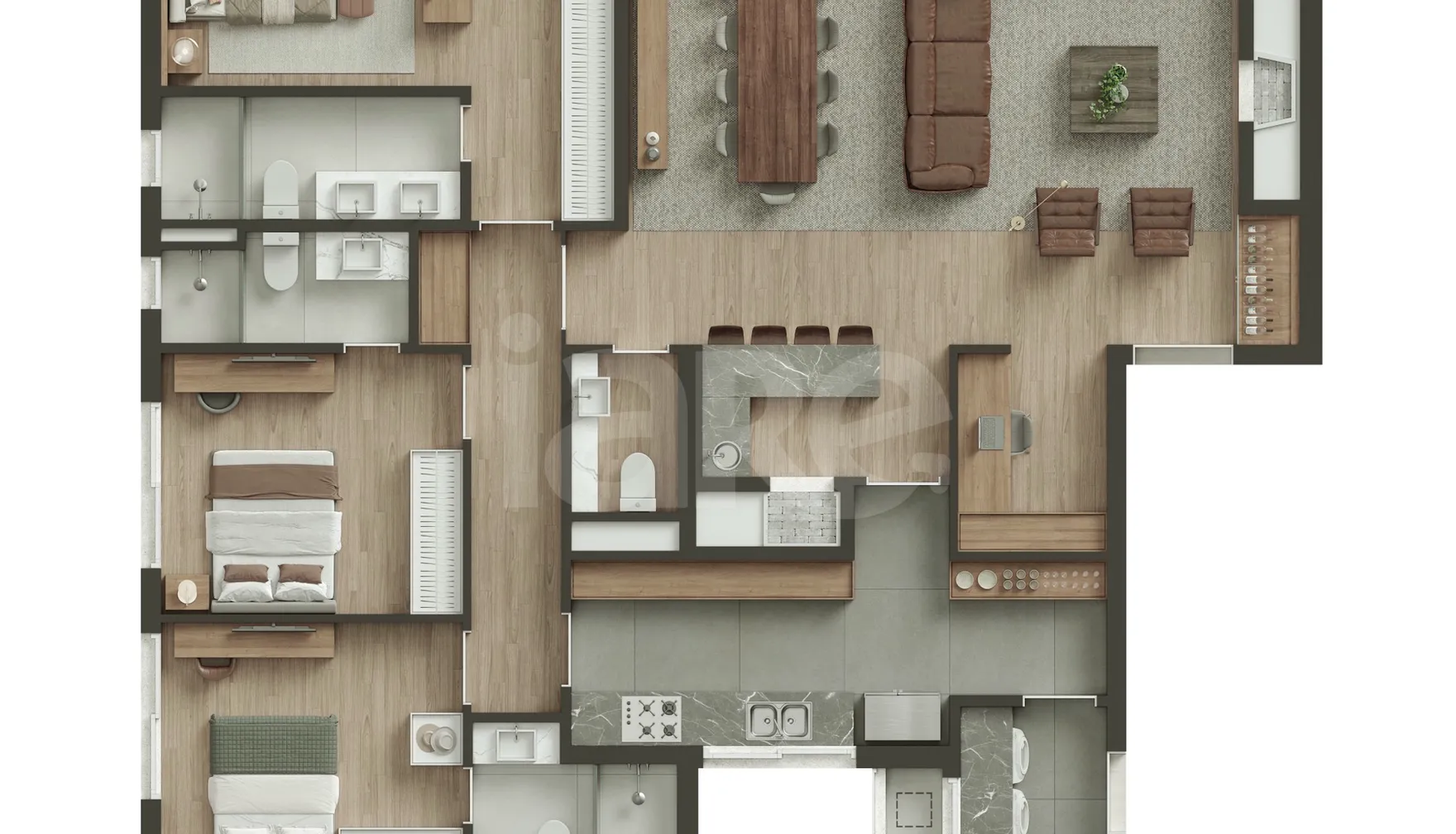 Planta — Apartamento 154,62 m²