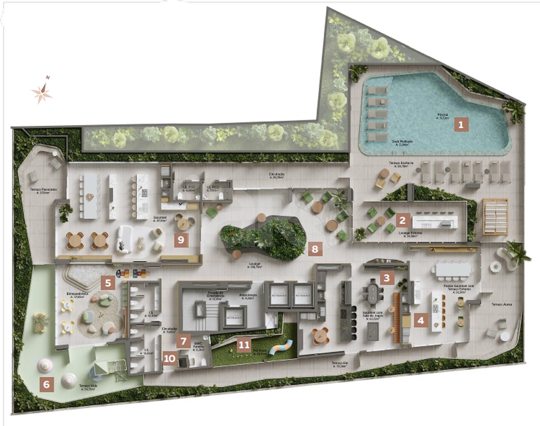 Planta — Pavimento lazer