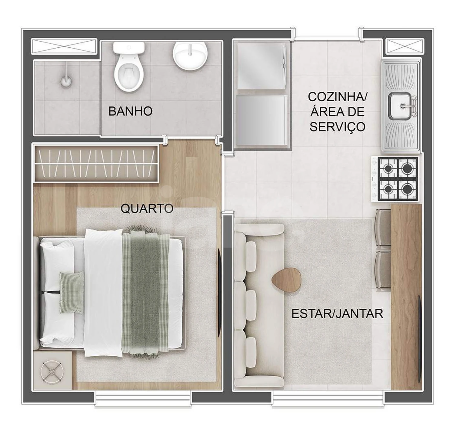 Planta — Apartamento 24,83 m²