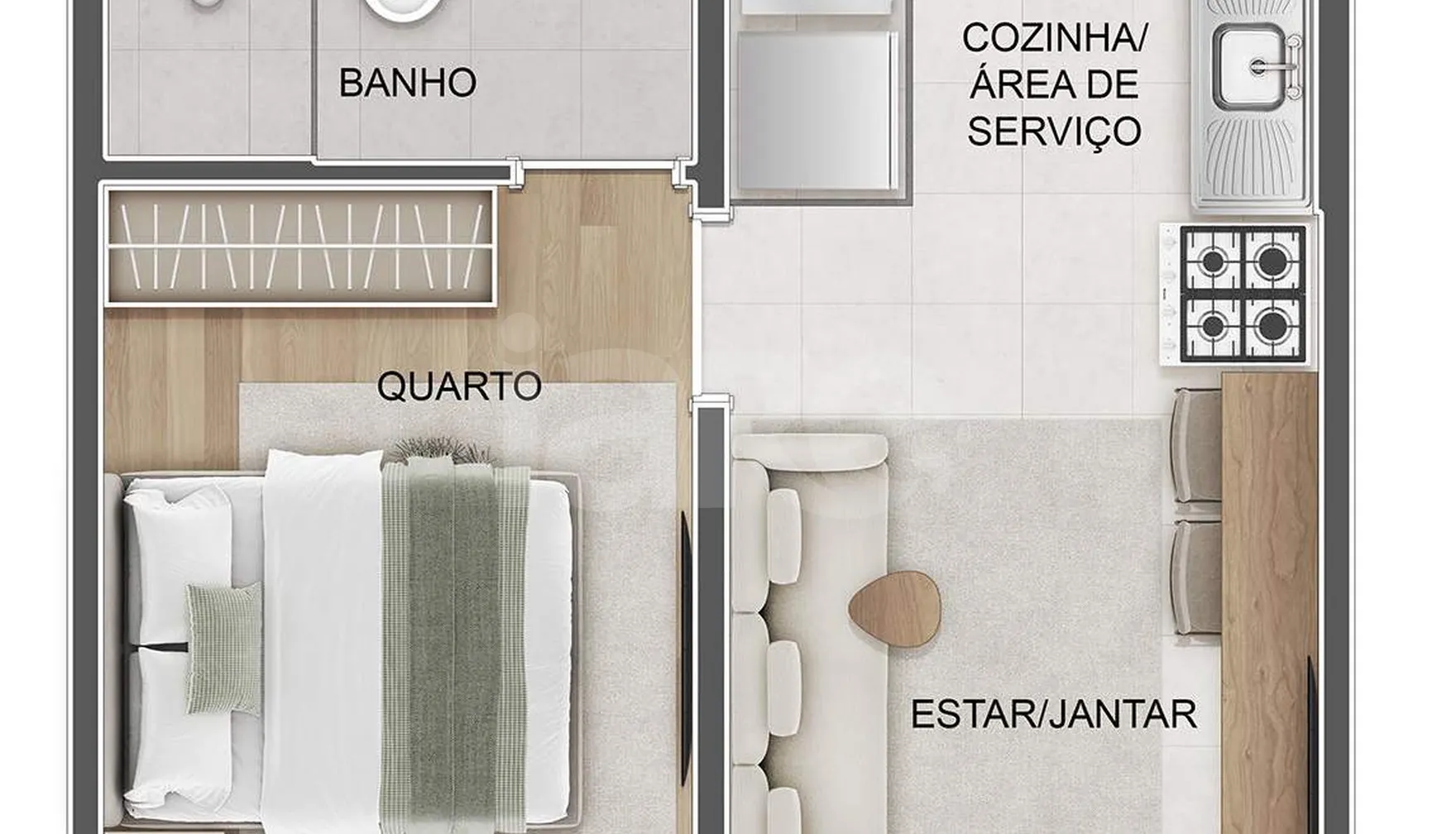 Planta — Apartamento 24,83 m²