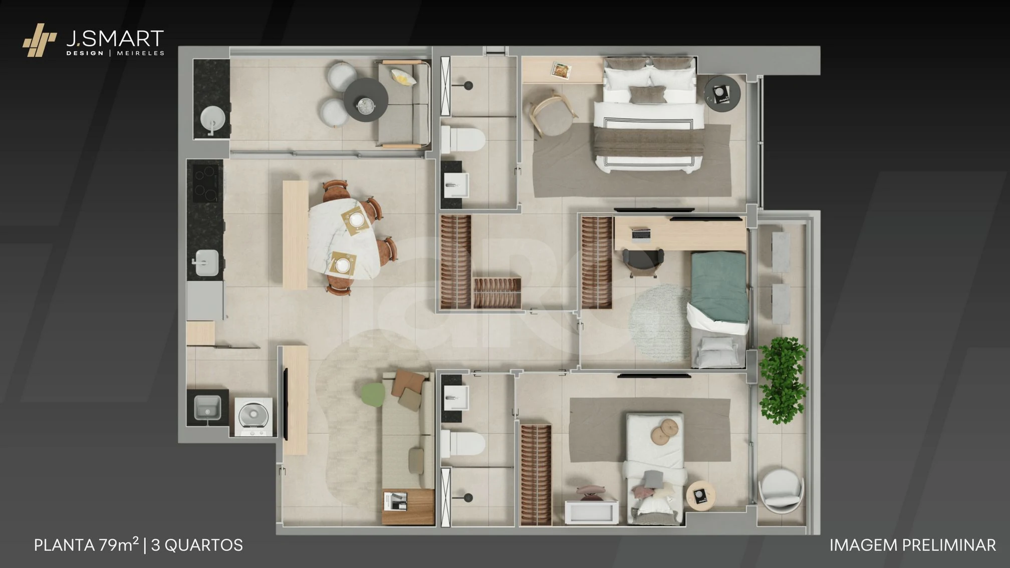 Planta — Apartamento 78,7 m²