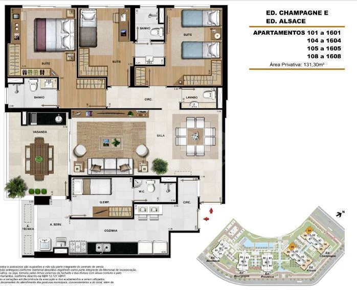 Planta — Apartamento 131,3 m²