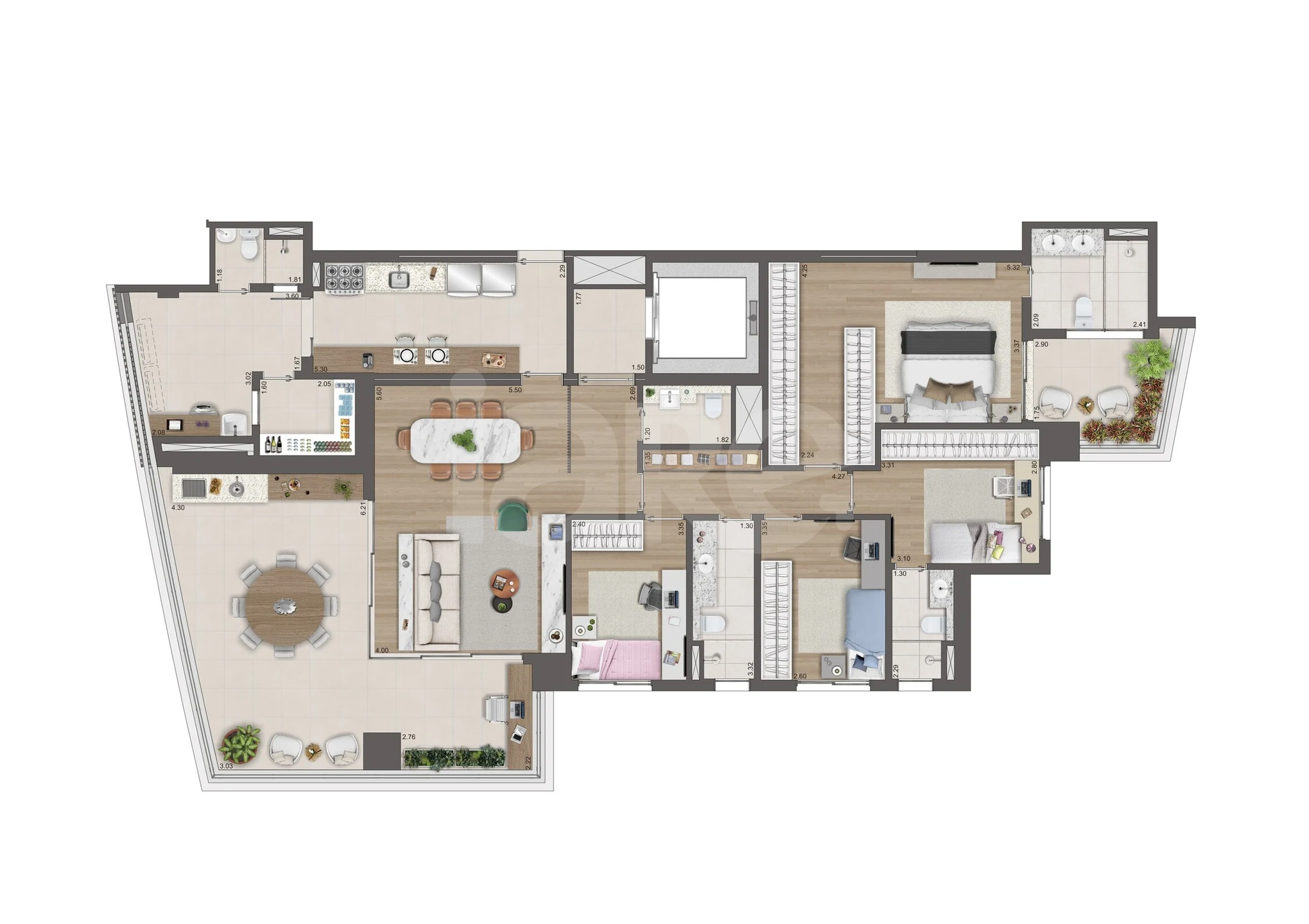 Planta — Apartamento 186,3 m²