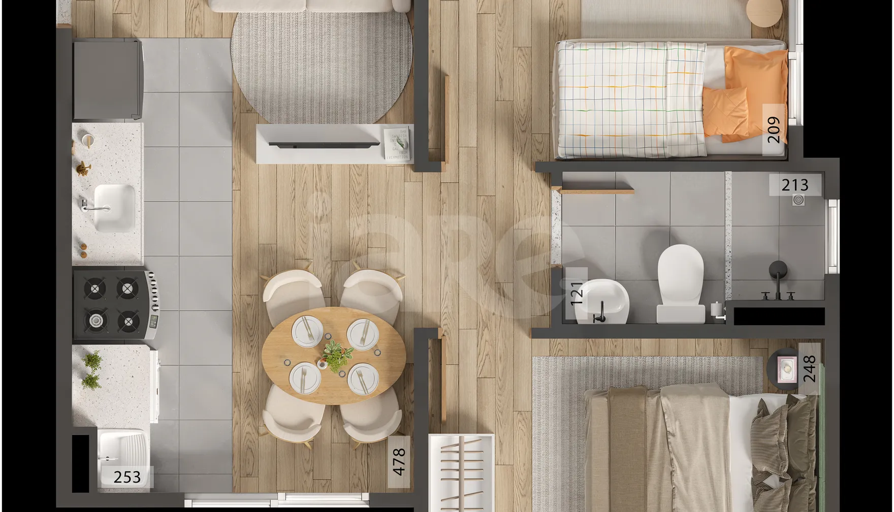 Planta — Garden 35,82 m²