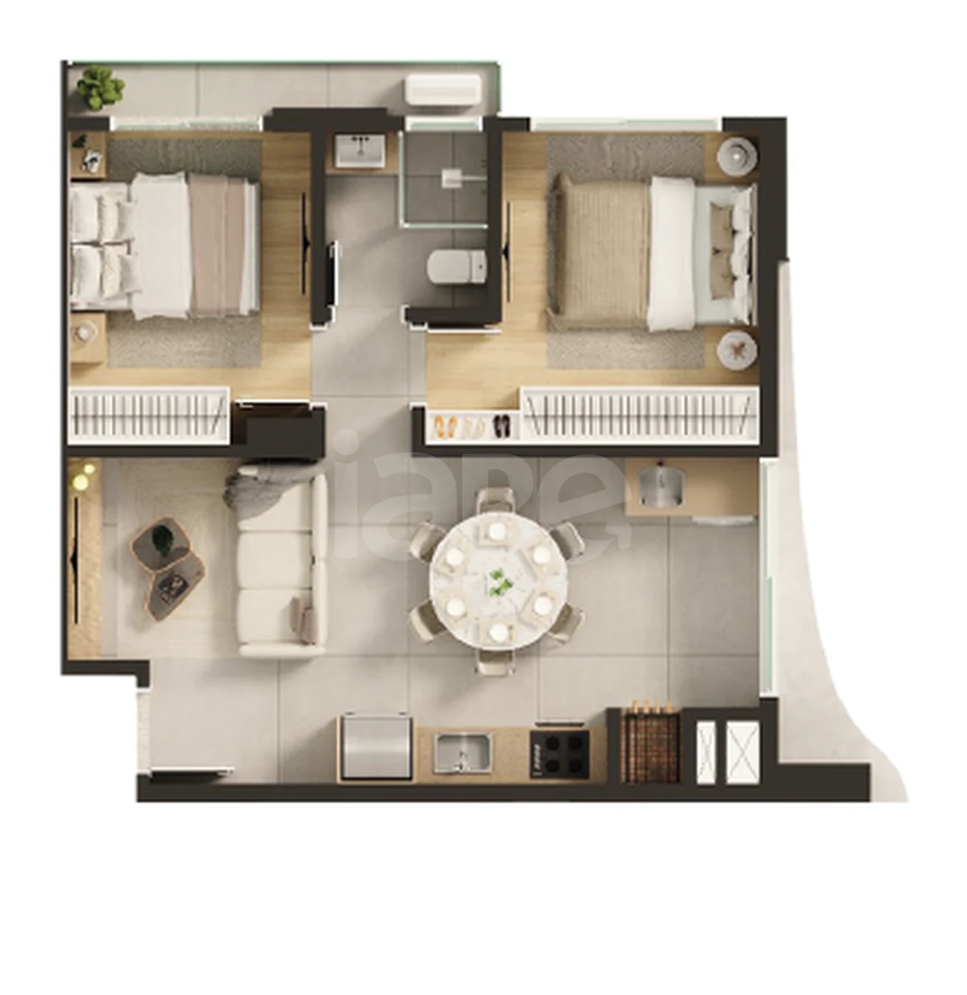 Planta — Apartamento 52,9 m²