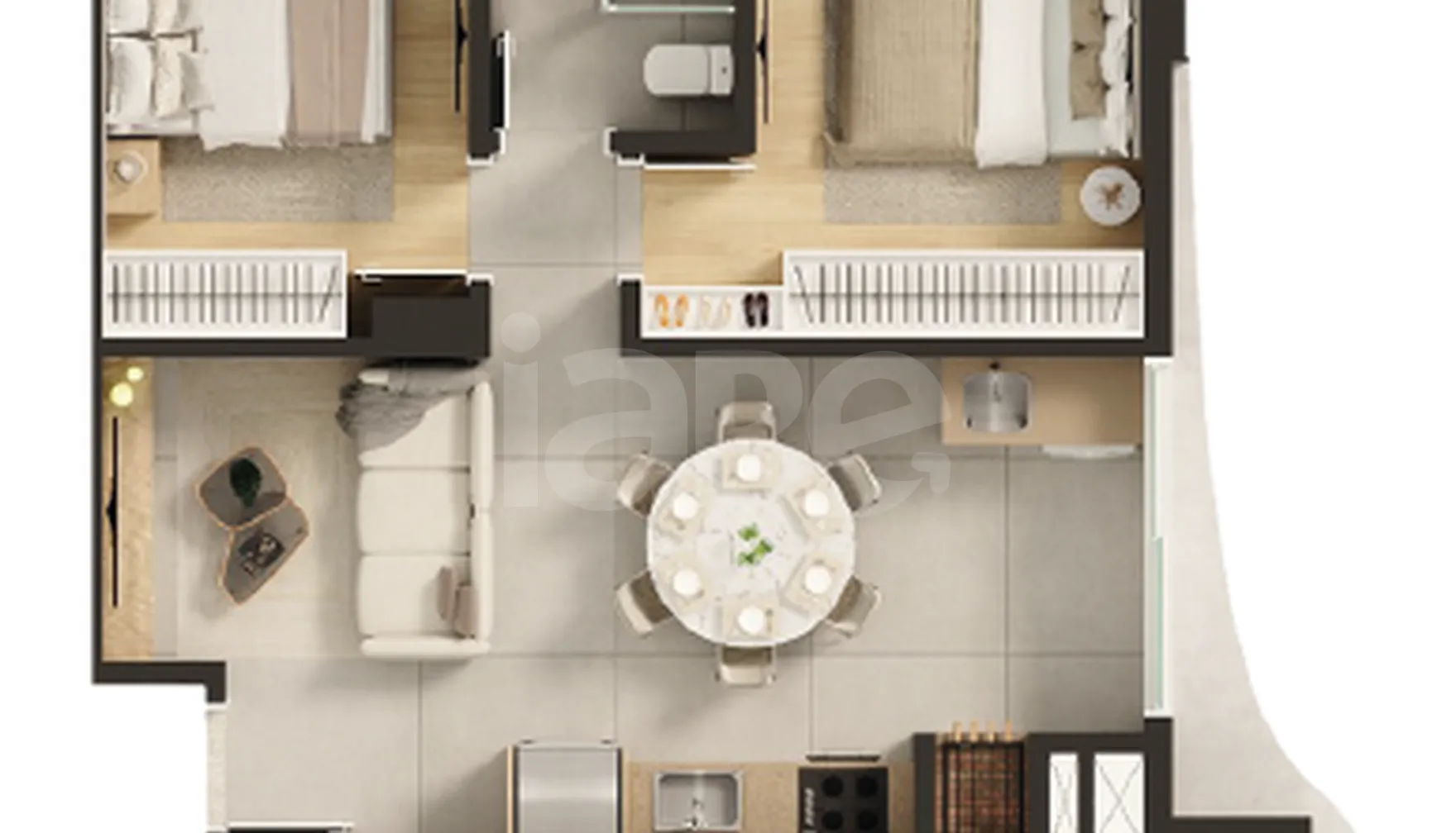 Planta — Apartamento 52,9 m²