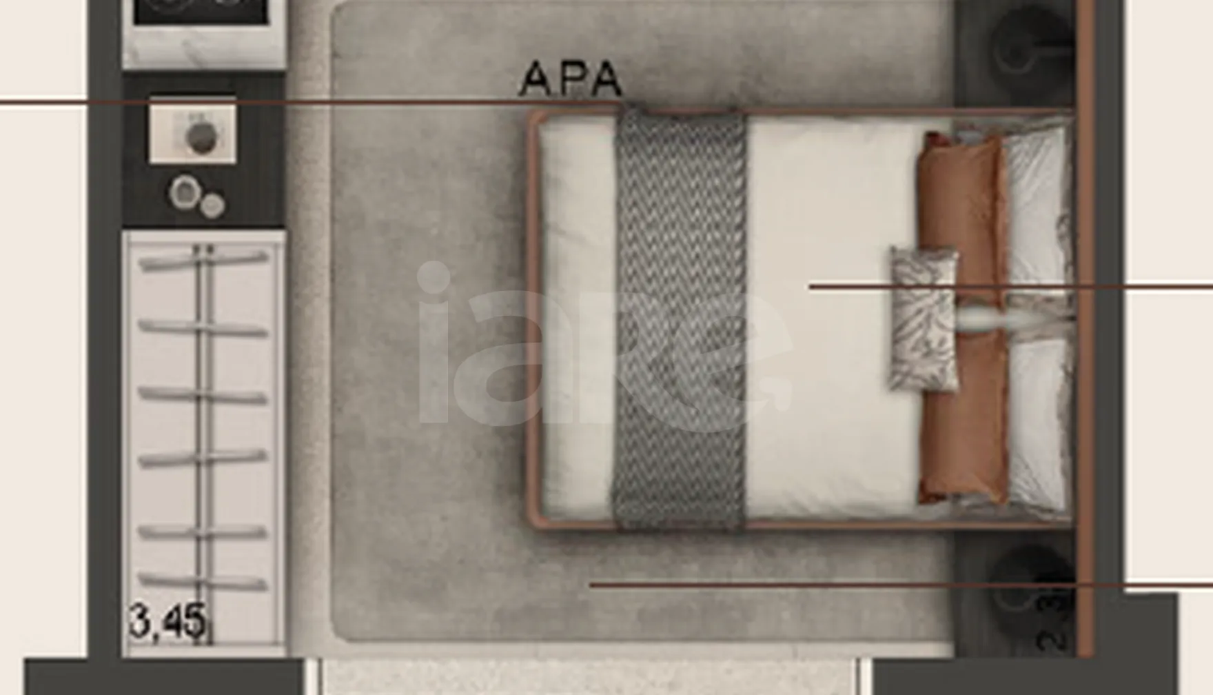 Planta — Studio 21,75 m²