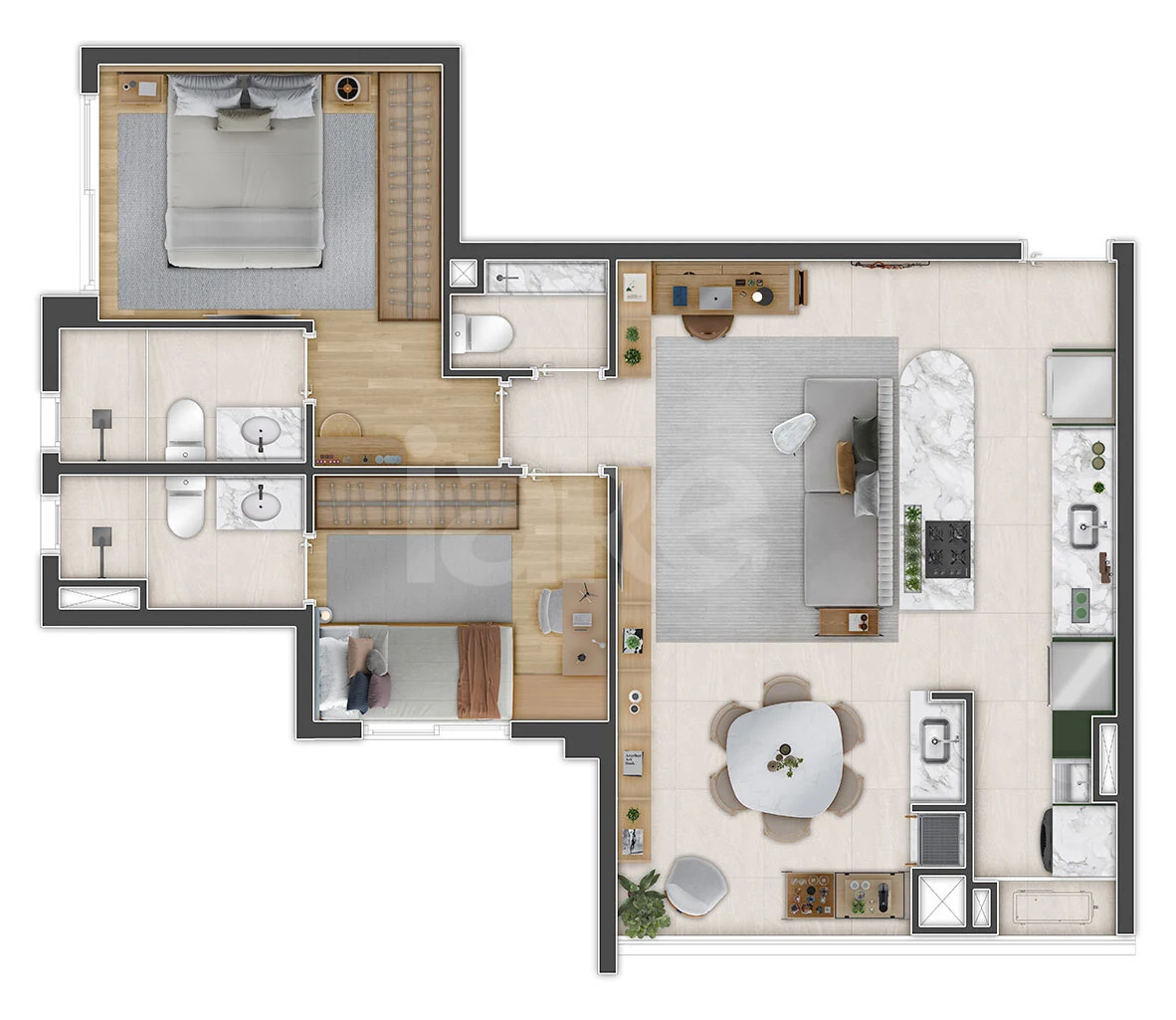 Planta — Apartamento 69,25 m²