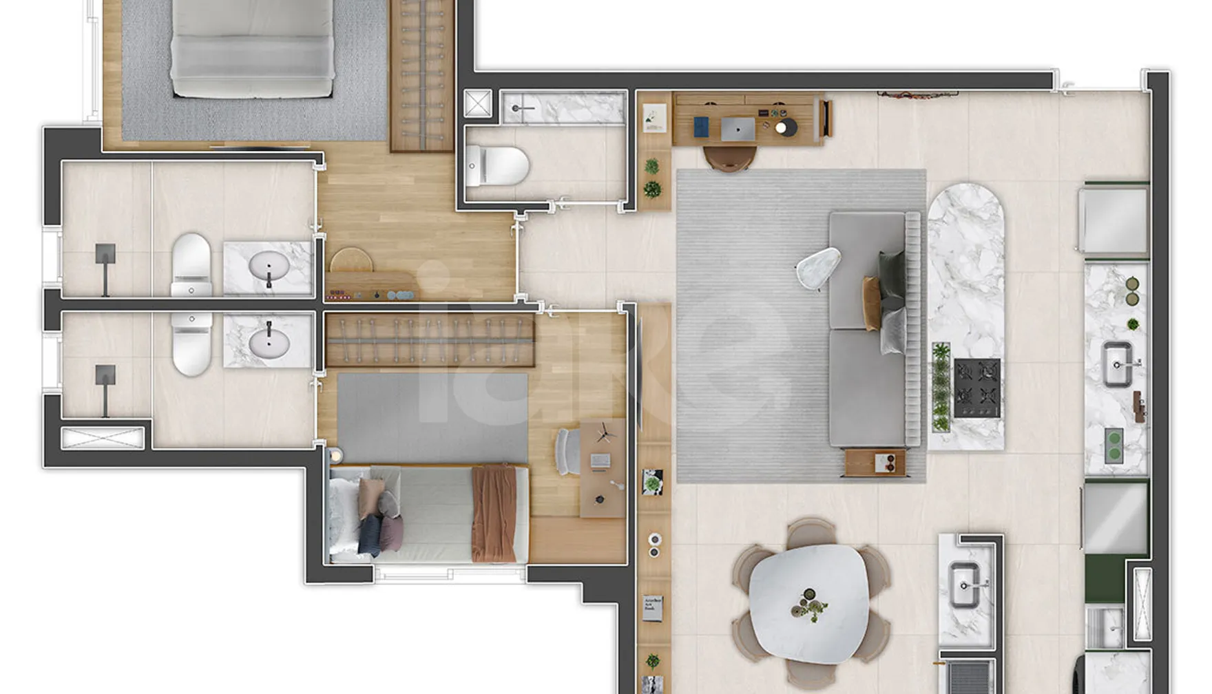 Planta — Apartamento 69,25 m²