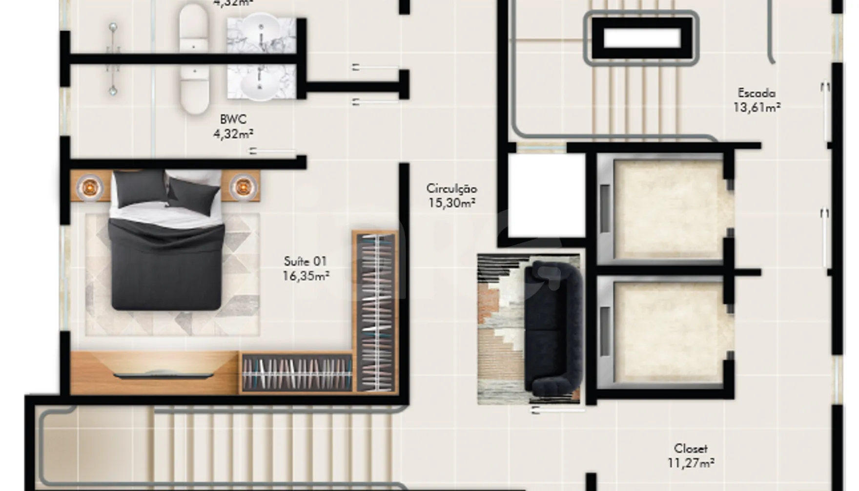 Planta — Cobertura Duplex 350,32 m²