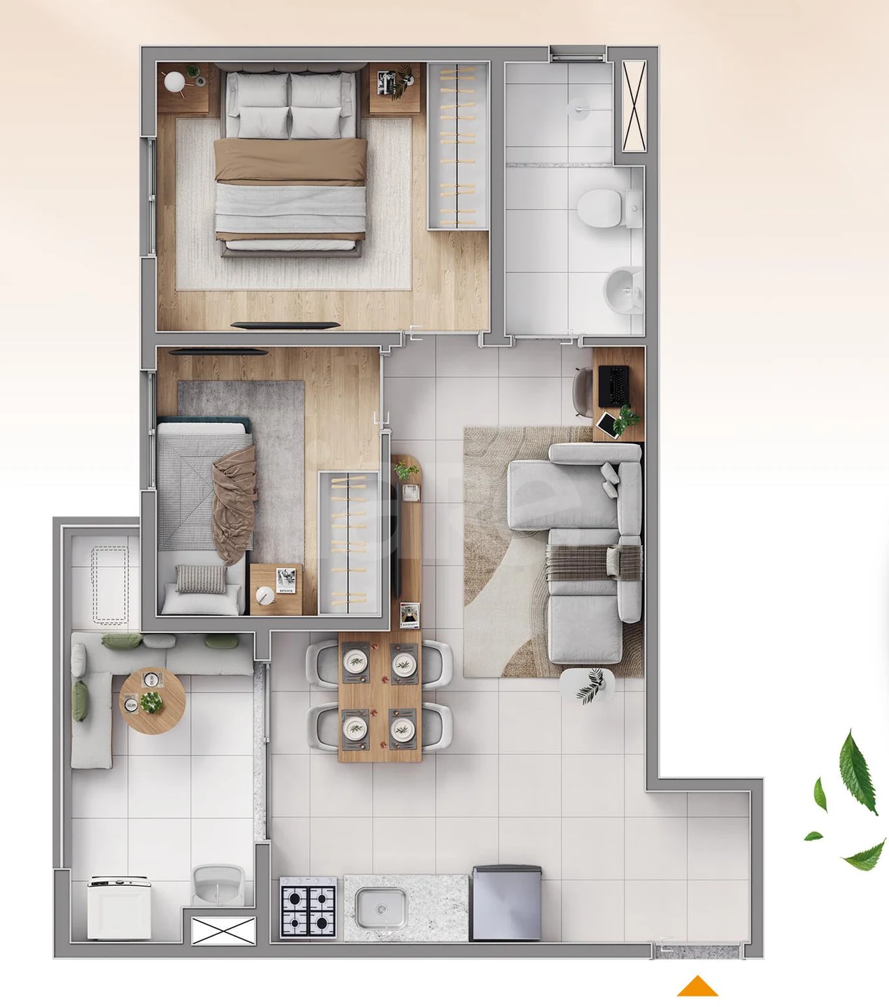 Planta — Apartamento 48,74 m²