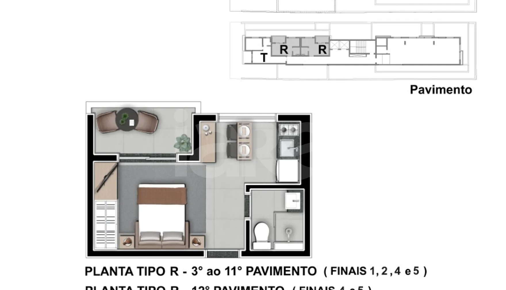 Planta — Studio 23,69 m²