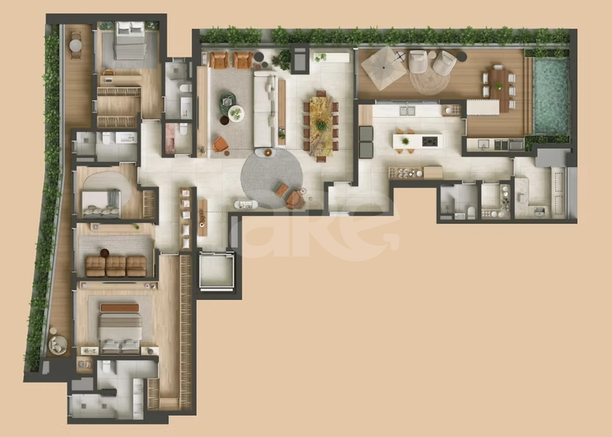 Planta — Cobertura Horizontal 304,89 m²