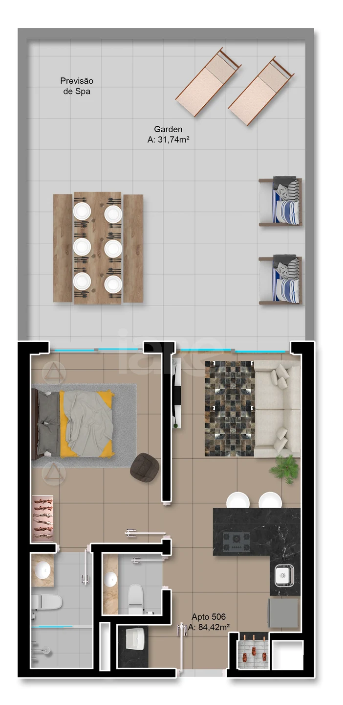 Planta — Apartamento 68,23 m²