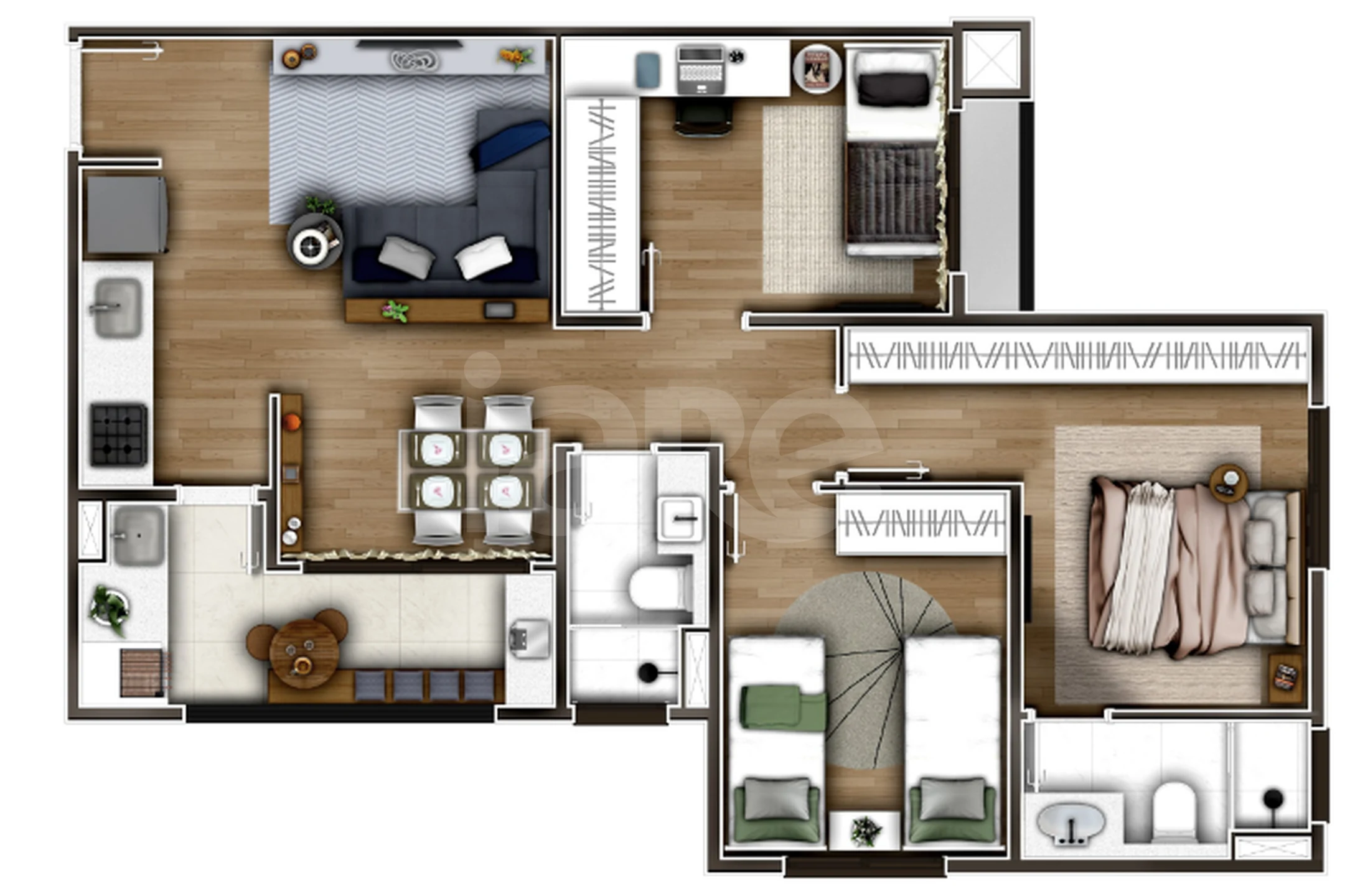 Planta — Apartamento 68,31 m²