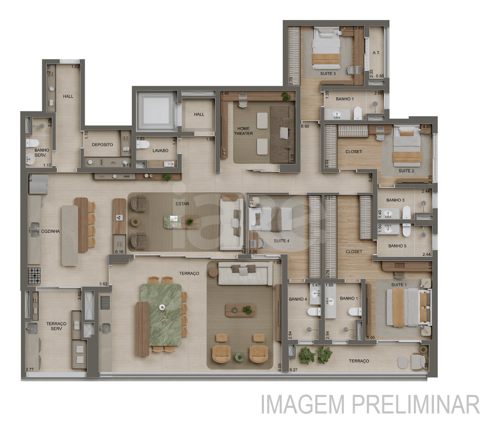 Planta — Apartamento 243,46 m²