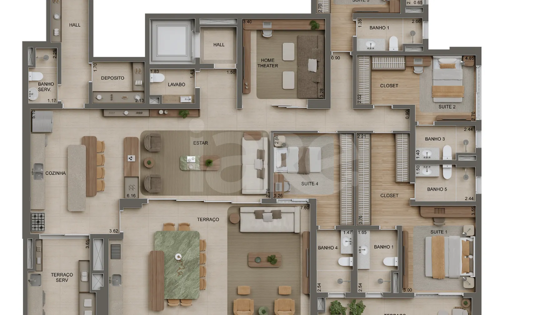 Planta — Apartamento 243,46 m²