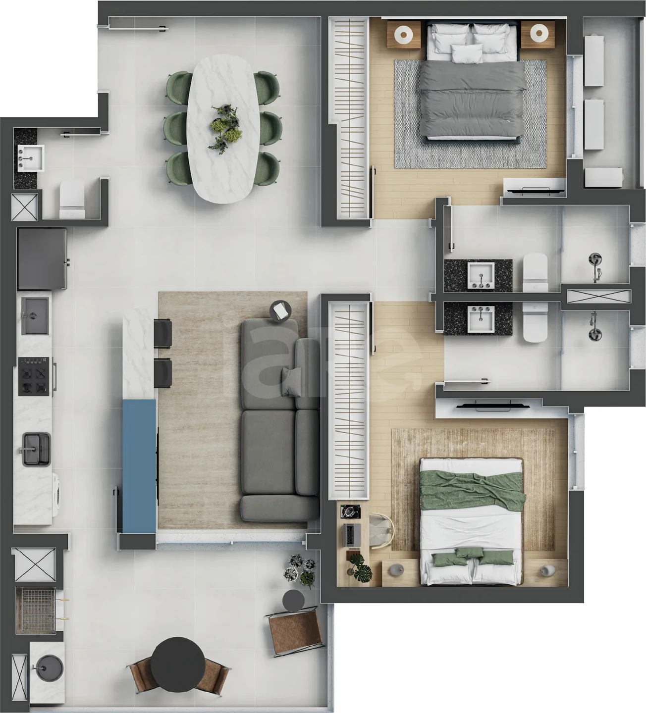 Planta — Apartamento 86 m²