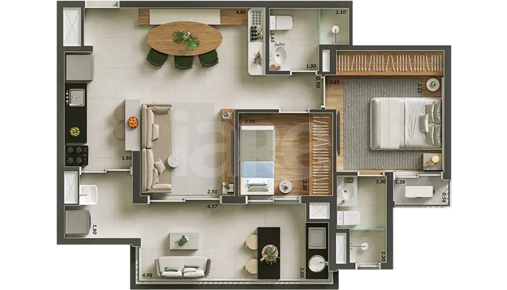 Planta — Apartamento 67,24 m²