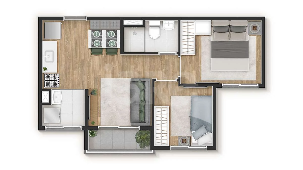 Planta — Apartamento 37,29 m²