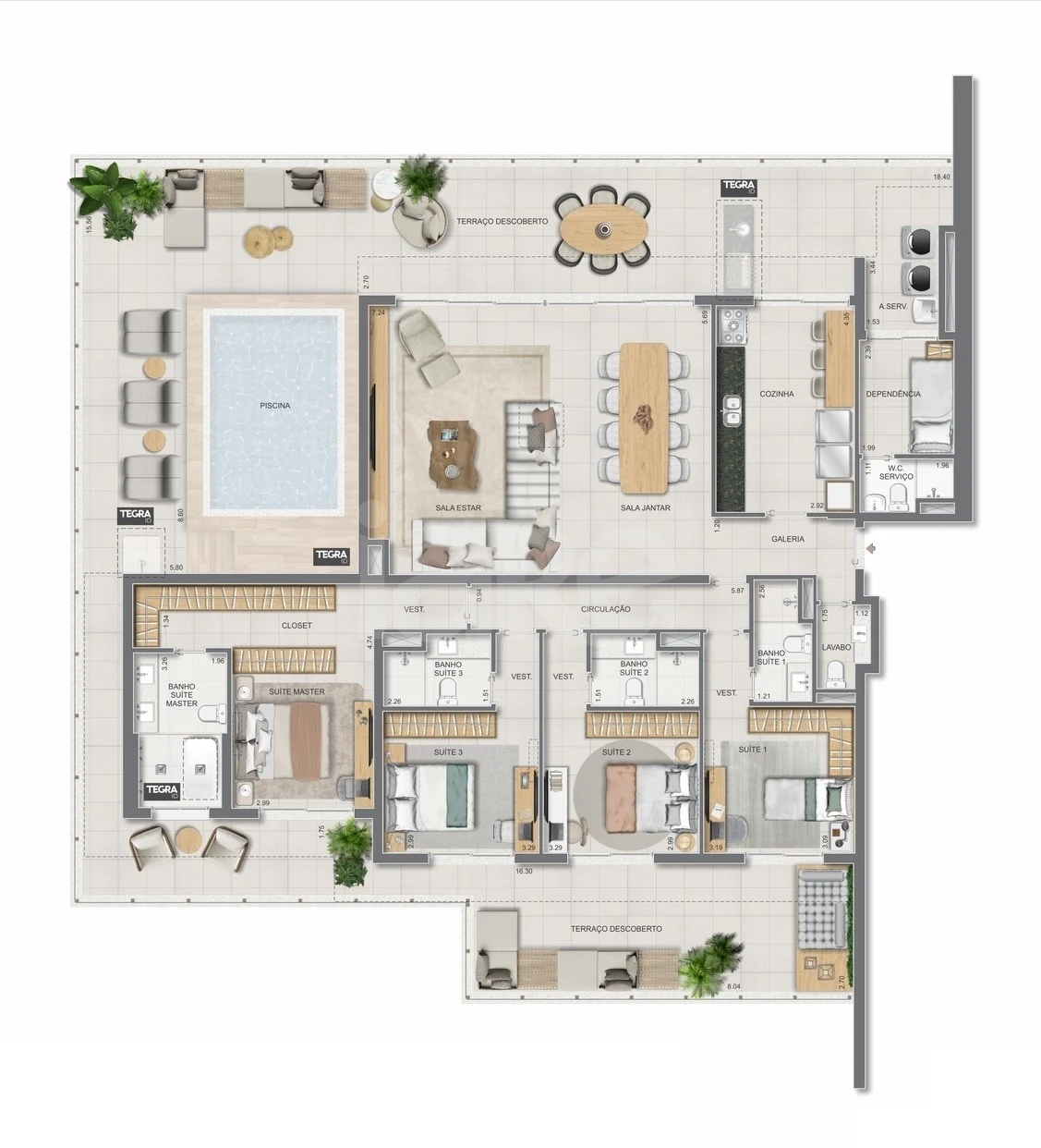 Planta — Cobertura Horizontal 301,3 m²