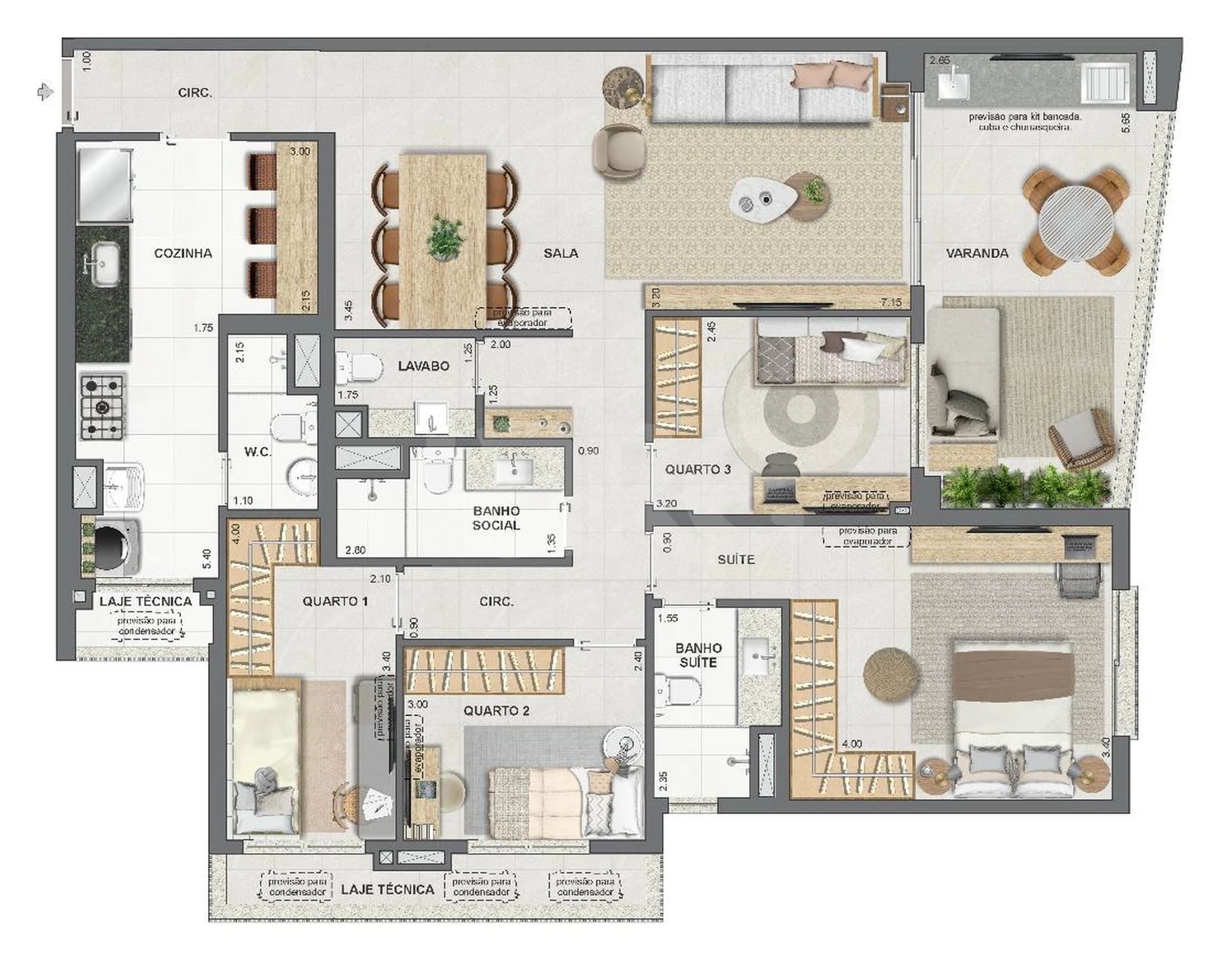 Planta — Apartamento 131,85 m²