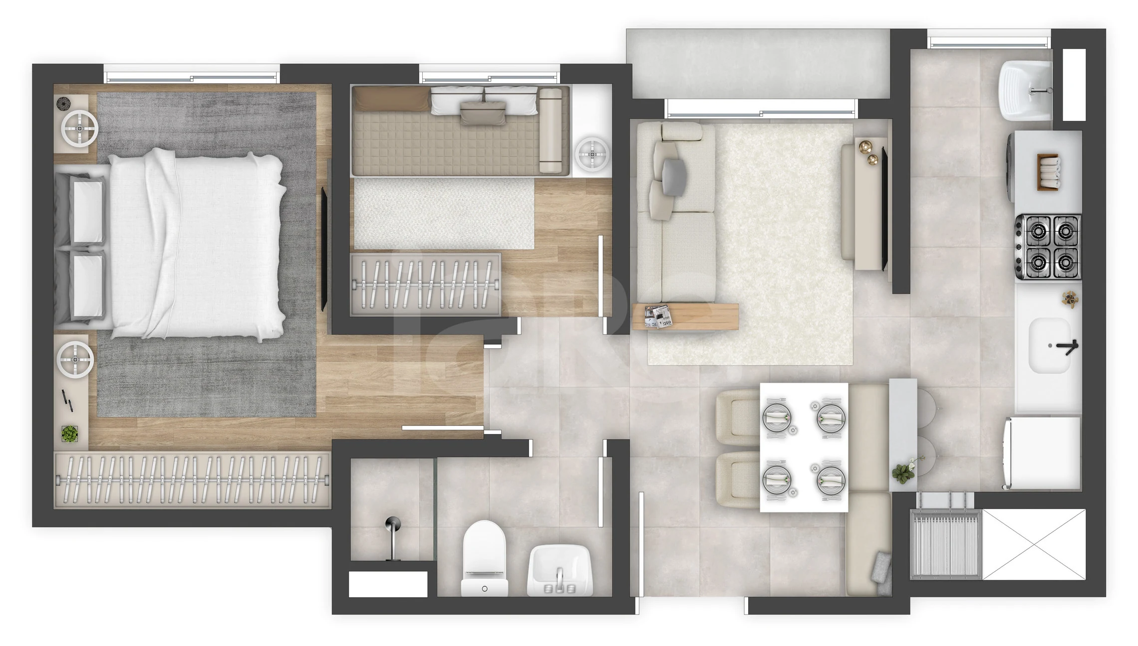 Planta — Apartamento 38,49 m²