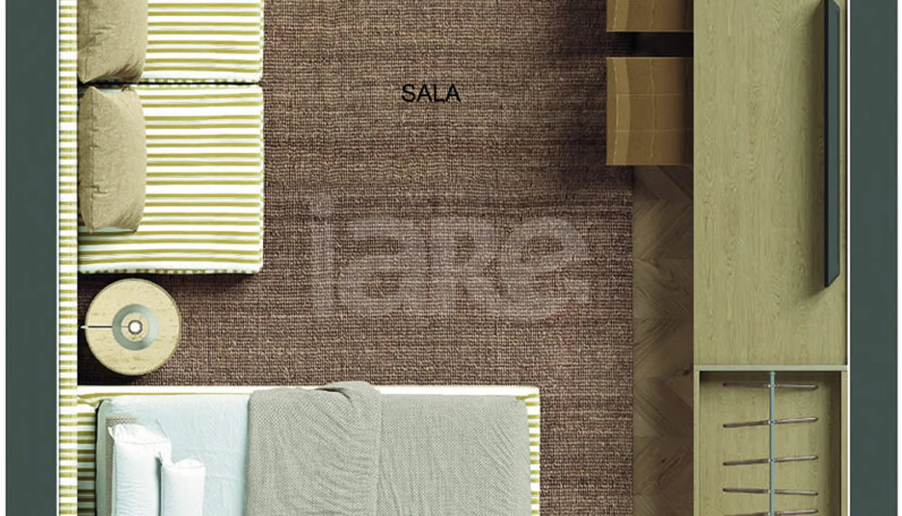 Planta — Studio 30,08 m²