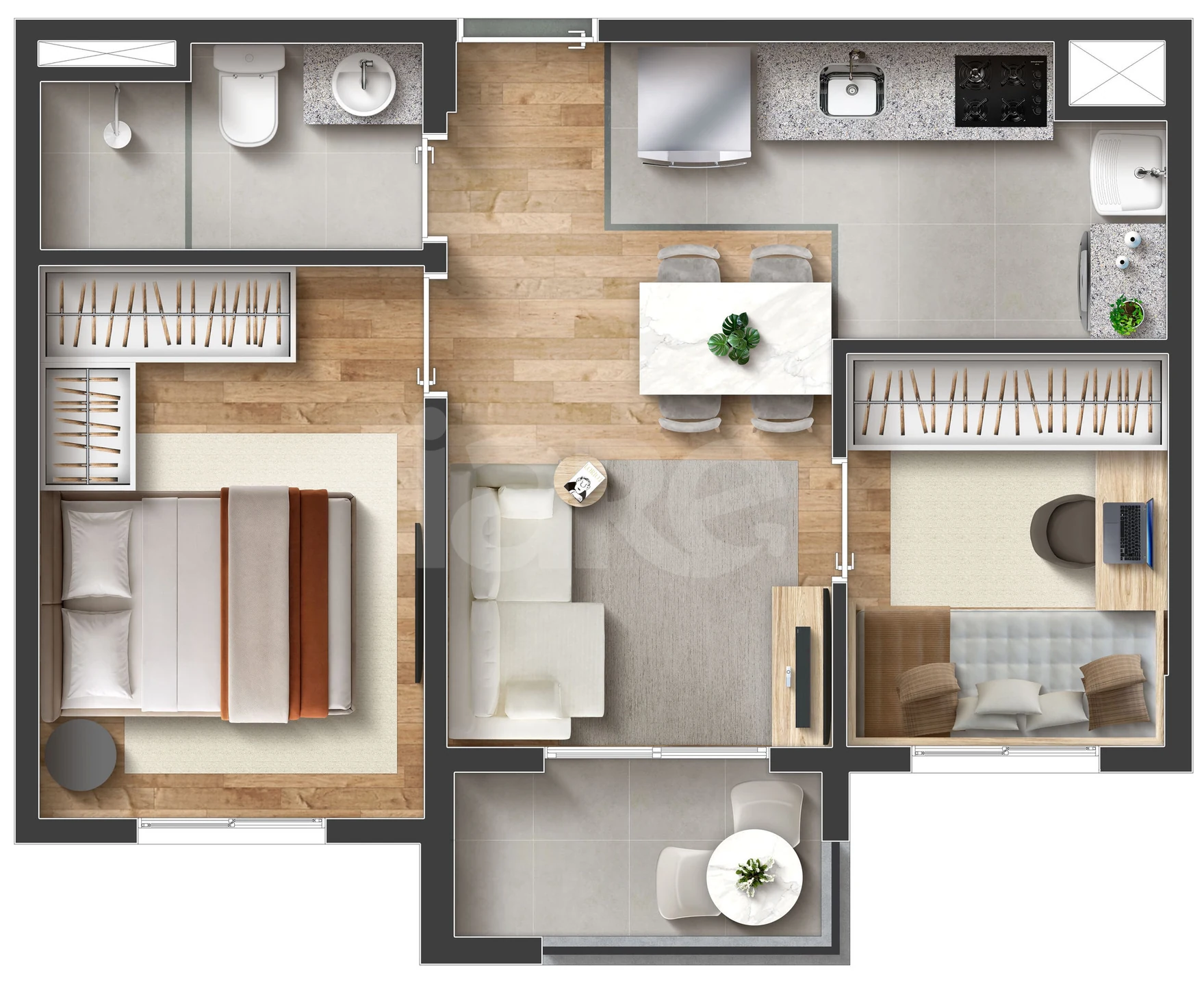 Planta — Garden 48,5 m²