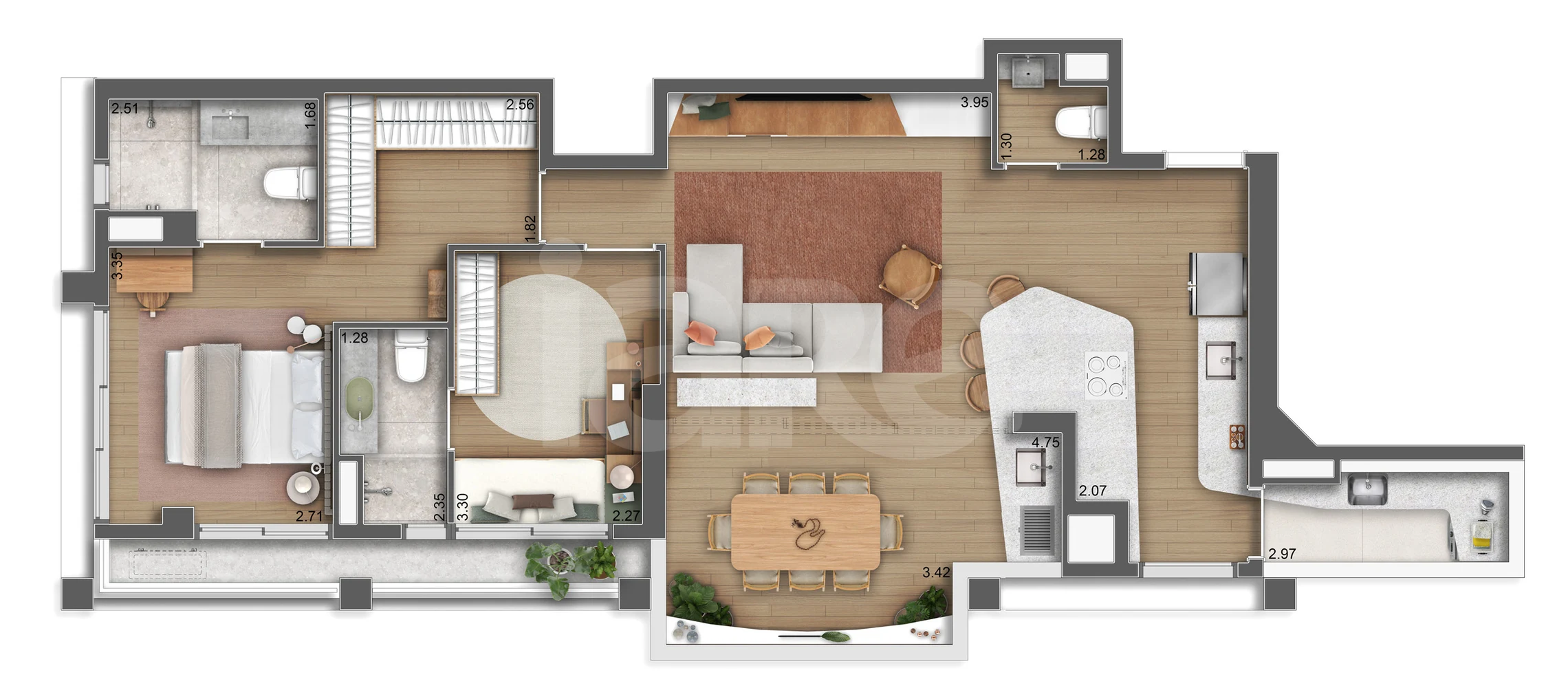 Planta — Apartamento 94,12 m²