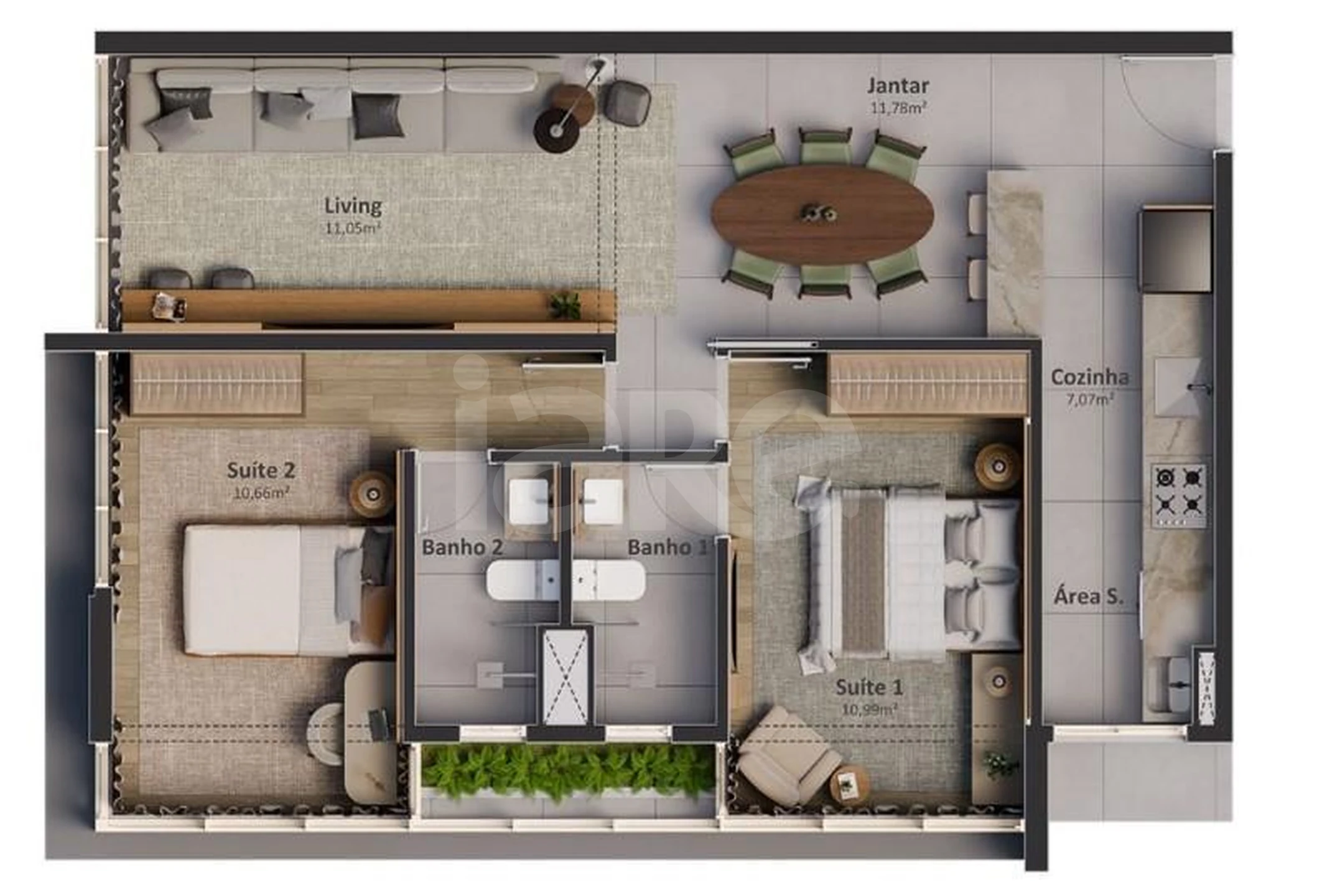 Planta — Garden 75,24 m²
